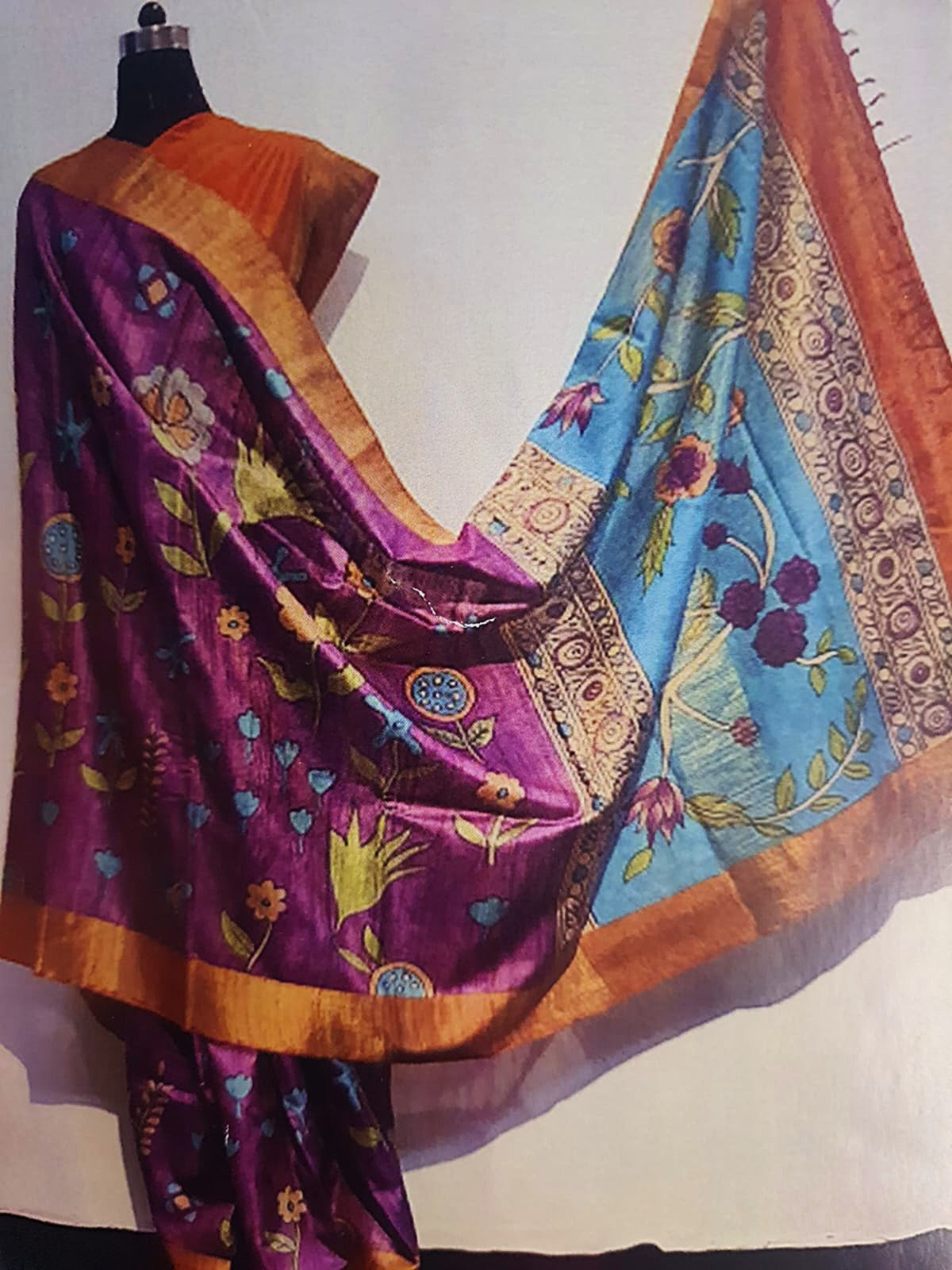 Tussar silk Digital printed
