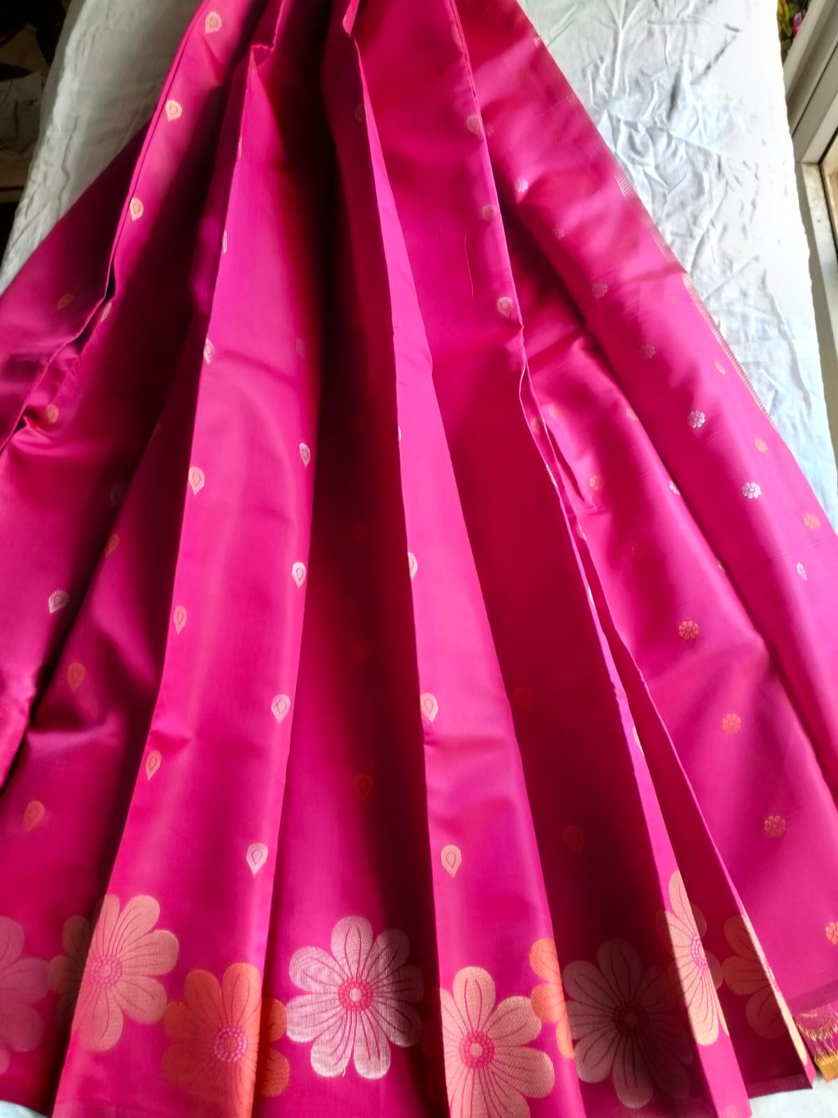 Soft Silk with Multi zari Floral