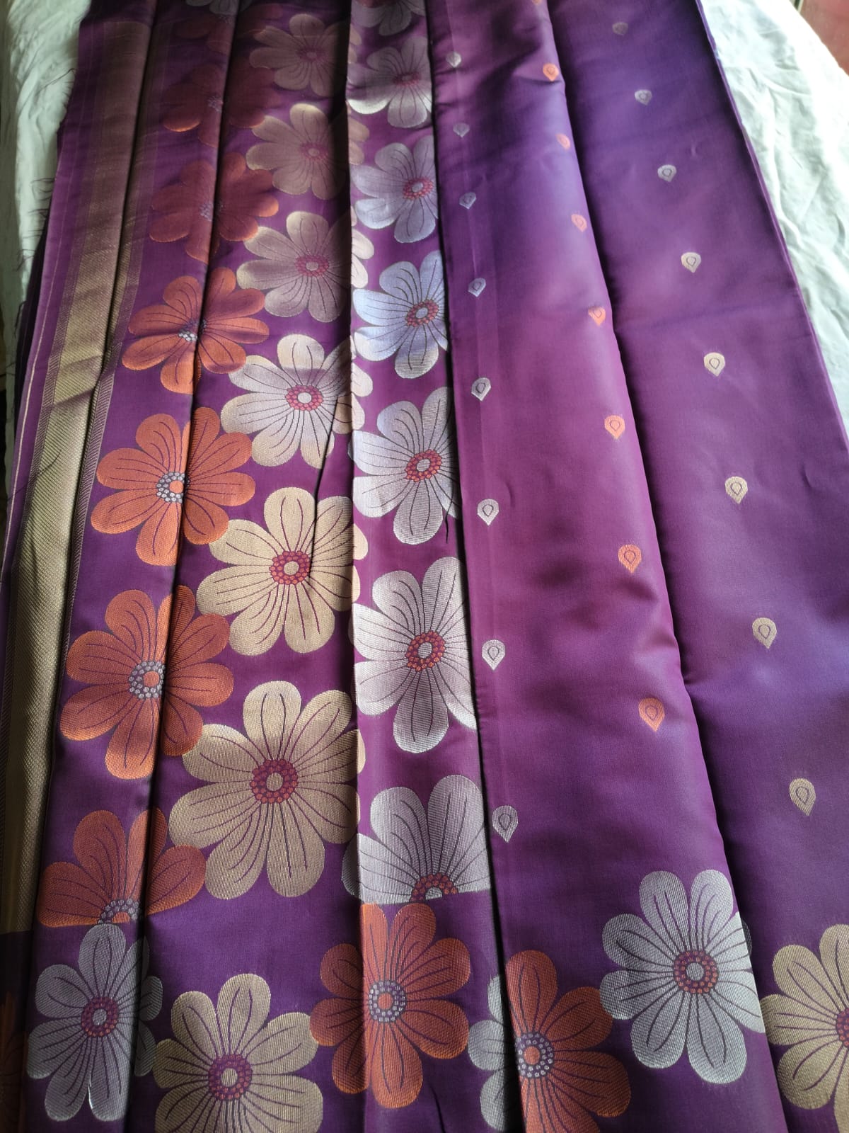 Soft Silk with Multi zari Floral