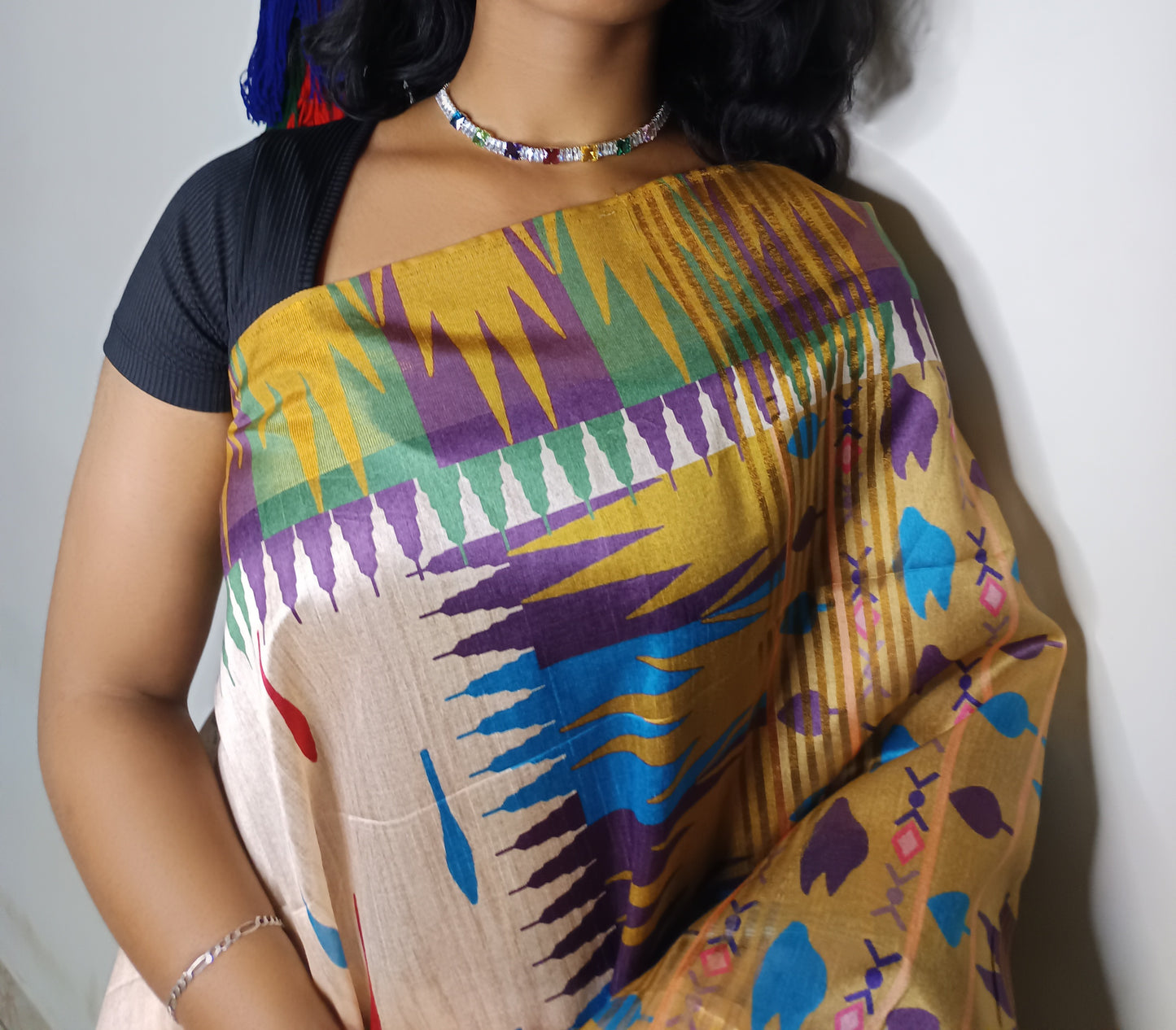 Tussar silk Digital printed
