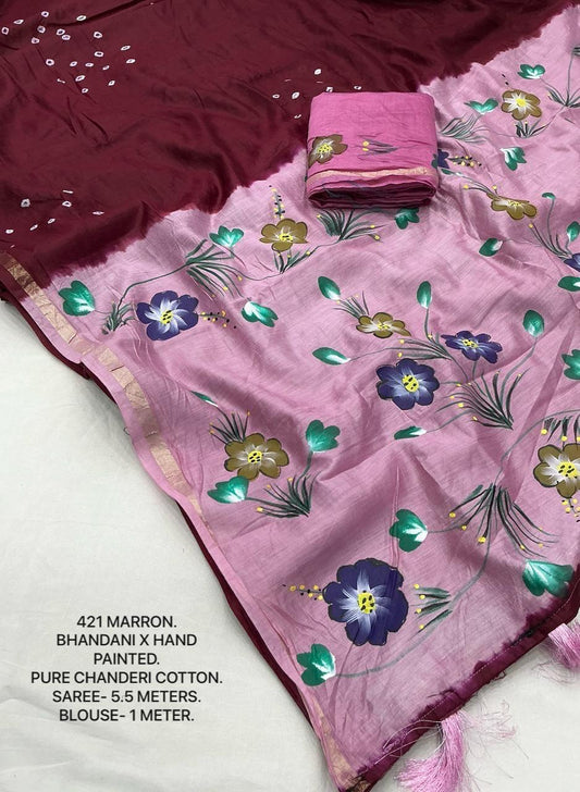 BHANDANI - PAINTED PALLU.