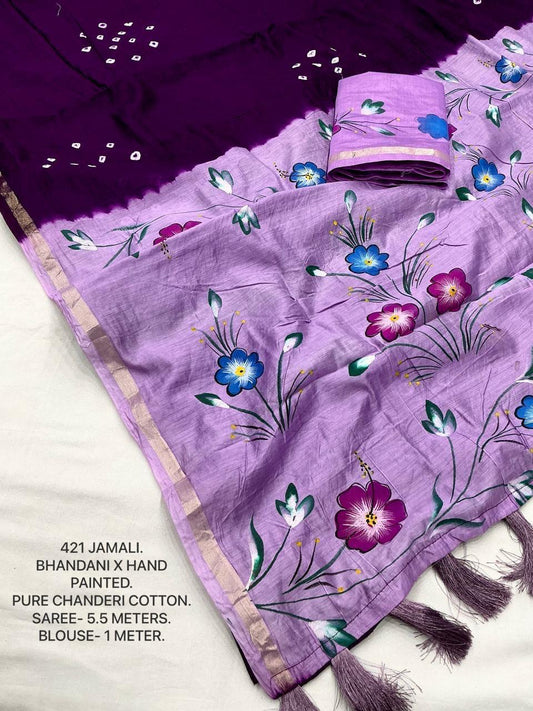 BHANDANI - PAINTED PALLU.