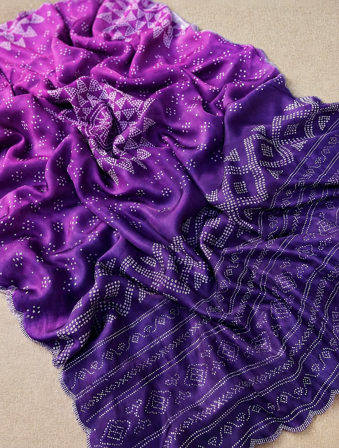 Purple Georgette Silk Saree