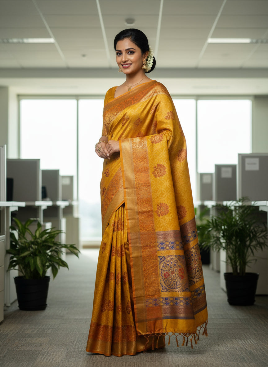 Kanchi PlainThread Butta Sarees