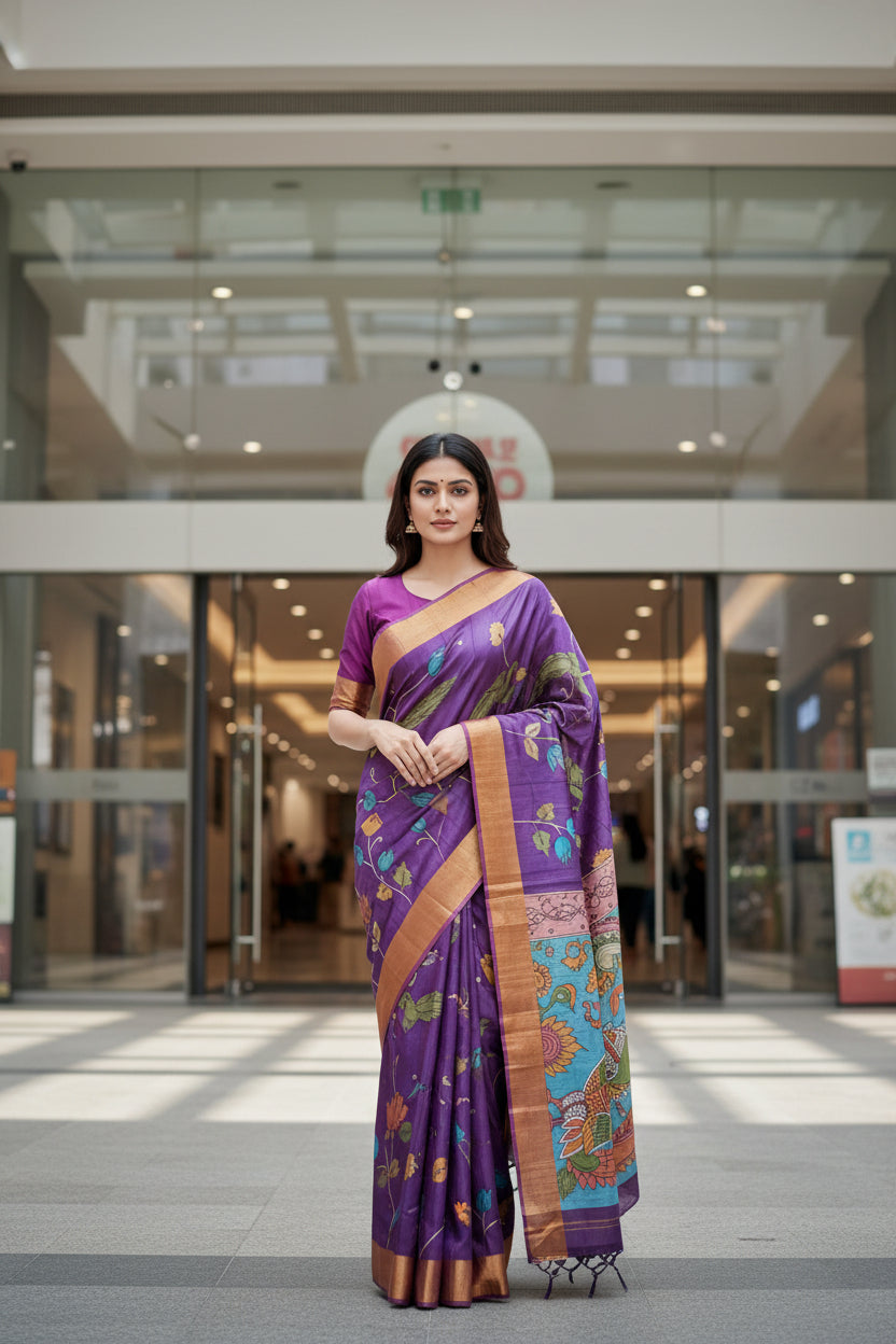 Tussar silk saree