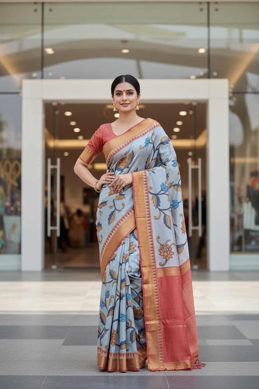 Tussar silk saree