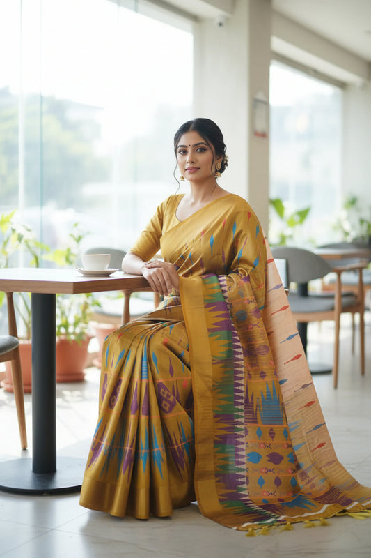 Tussar silk Digital printed