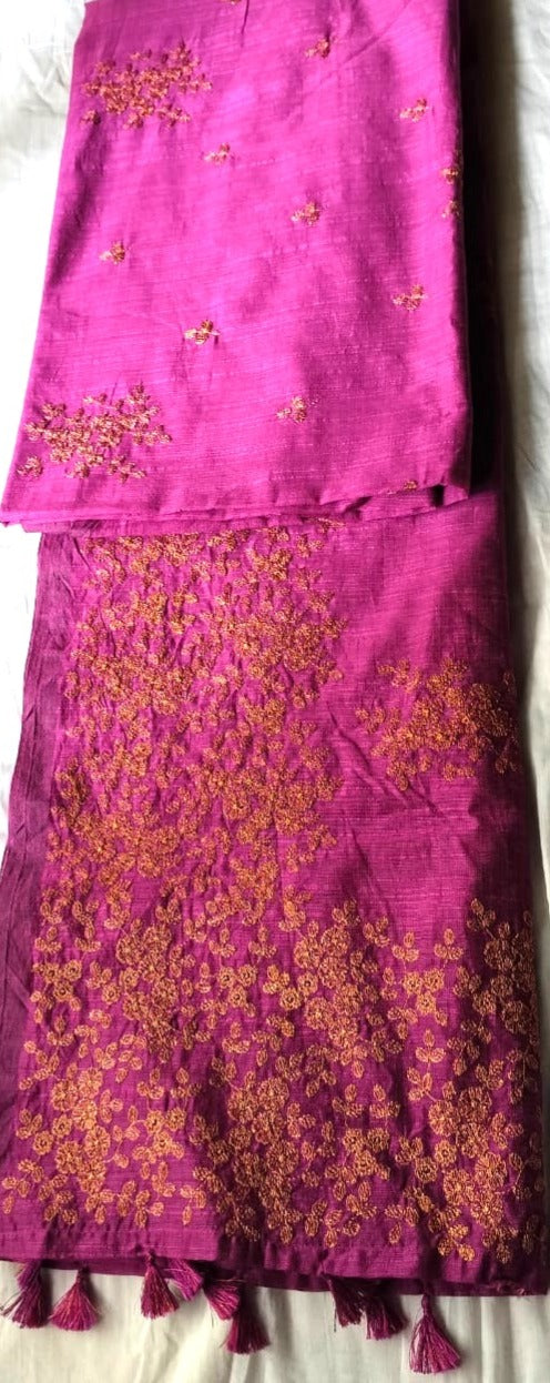 Tussar with Zari Embroidary