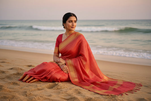 Bhagalpuri KOTA Check saree