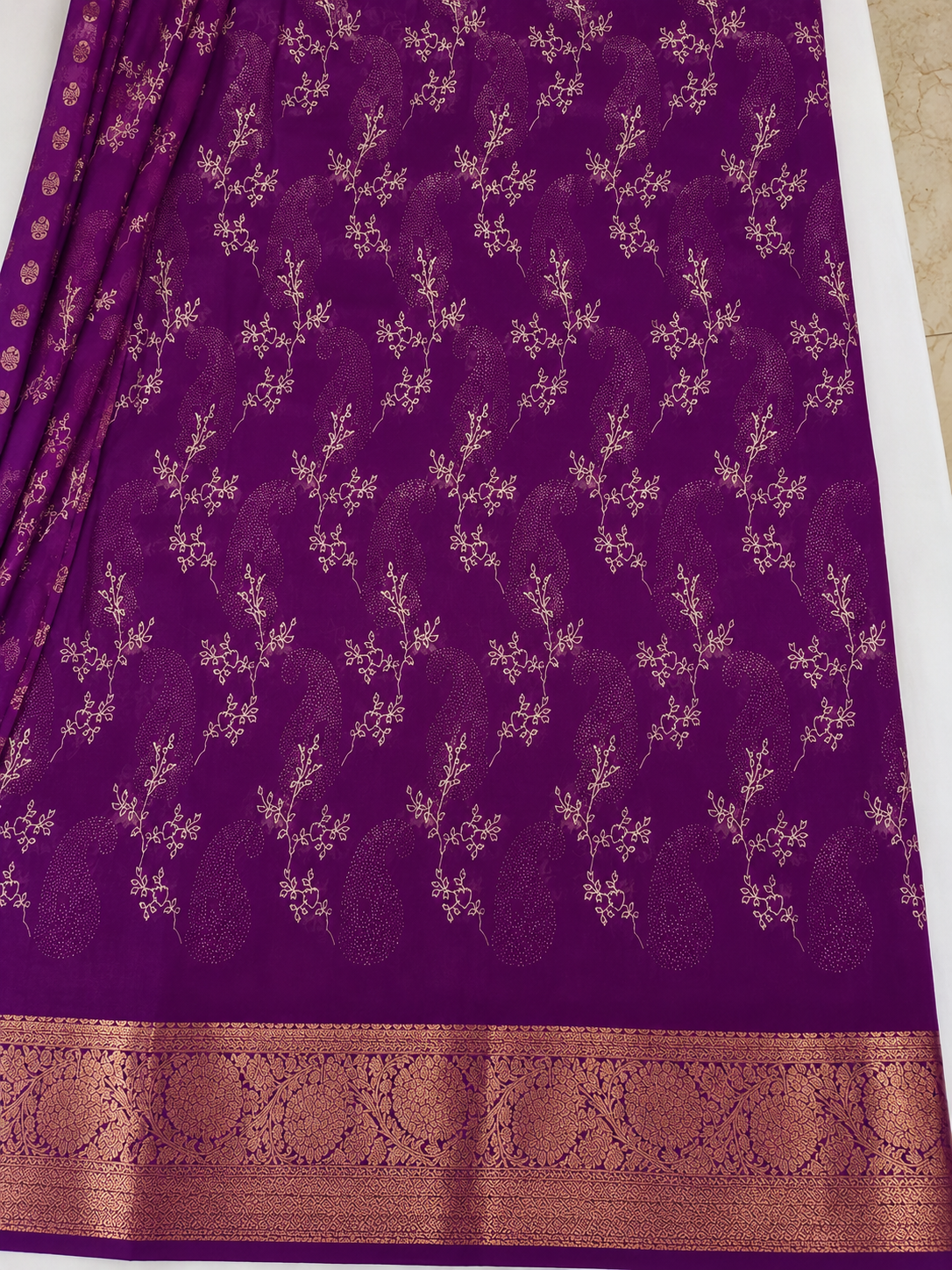 Purple Georgette Saree