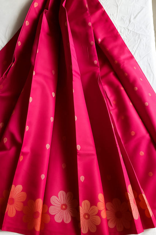 Soft Silk with Multi zari Floral