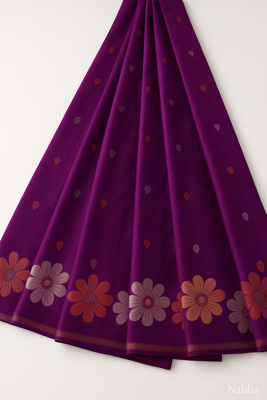 Soft Silk with Multi zari Floral